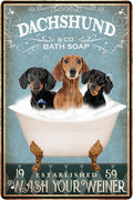 Funny Dachshund Metal Tin Signs - Vintage Bathroom Decor - Dachshund Lovers Club Signs - Wall Art Poster - Retro Bar Home 8x12 In