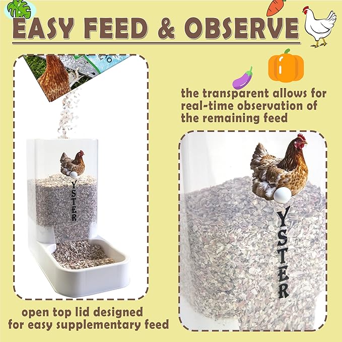 5.5lb Grit Oyster Shell for Chickens Feeder: Chicken Coop Accessories Little Giant Poultry Feeder