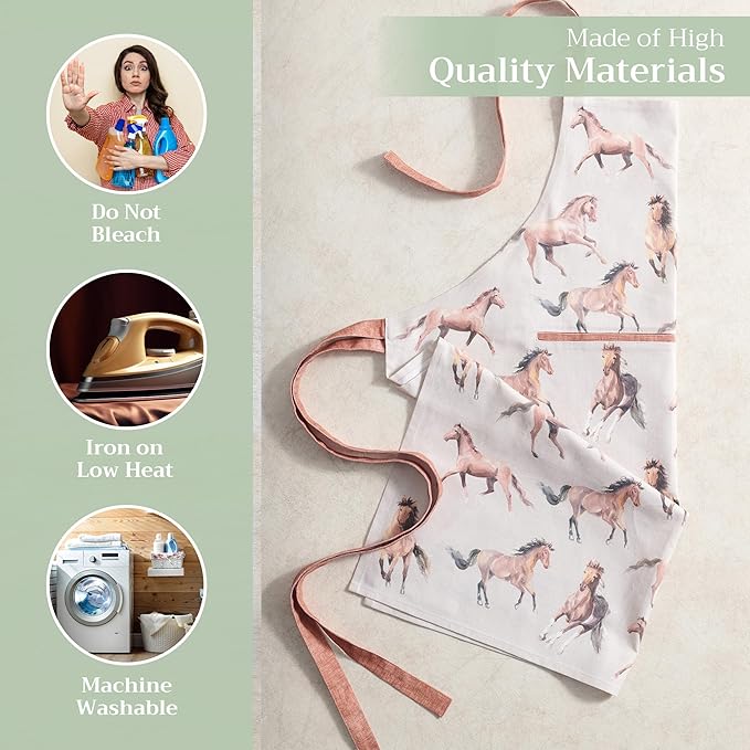 Maison d' Hermine 100% Cotton Apron for women with Pocket Kitchen Chef Apron for Men Cooking Easter Decorations