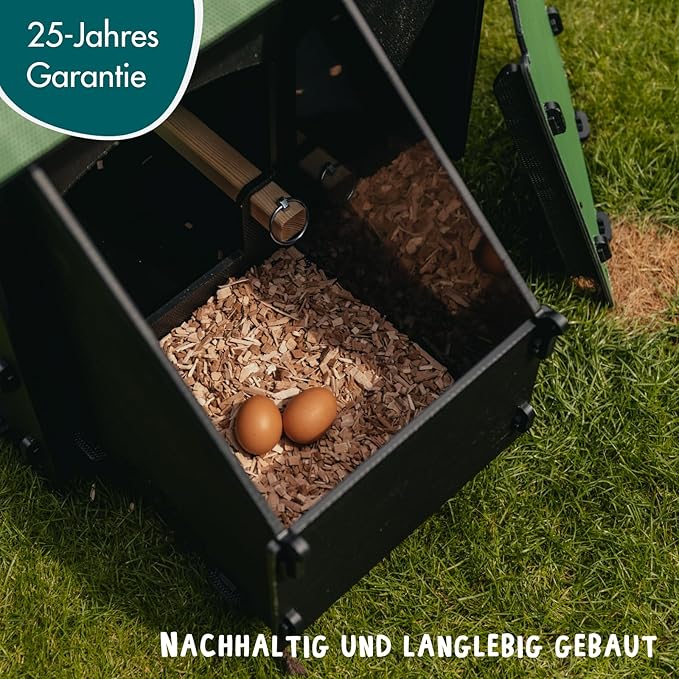 Nestera Plastic Chicken Coop - 25yr Lifespan, Small, Ground, Suitable for 3 Chickens or 5 Bantams, Easy to Clean, Maintenance Free, Ideal Temperature, Predator Proof