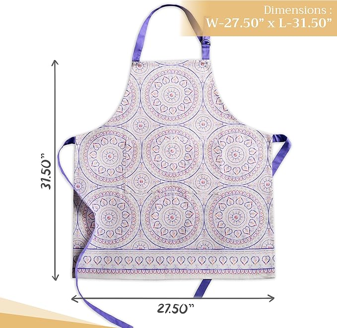 Maison d' Hermine 100% Cotton Apron for women with Pocket Kitchen Chef Apron for Men Cooking Easter Decorations
