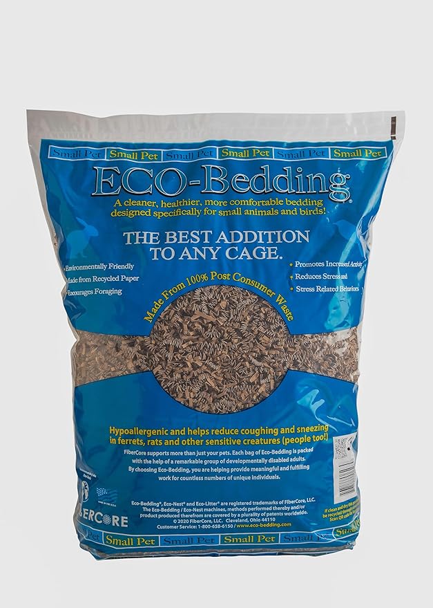 ECO BEDDING 99% Dust Free Paper Bedding for Small Pets and Birds, Odor Control, 1.5 lb (Expands to 30 L)