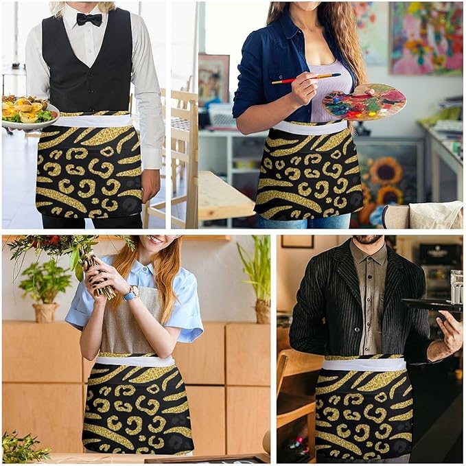 Unisex Half Waiter Waist Short Apron Waterproof Chef Works Waitress Aprons