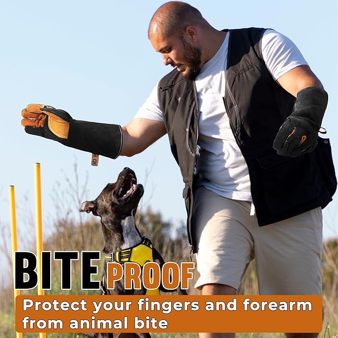 HLDD HANDLANDY Animal Handing Gloves- Bite Proof, Puncture & Scratch Resistant for Safe Handling