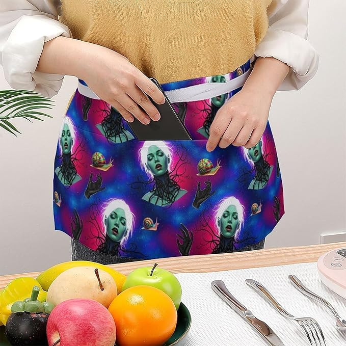 Server Waitress Waist Apron Cooking Kitchen Restaurant Aprons for Women Men