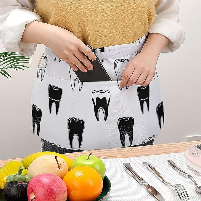 Server Waitress Waist Apron Cooking Kitchen Restaurant Aprons for Women Men