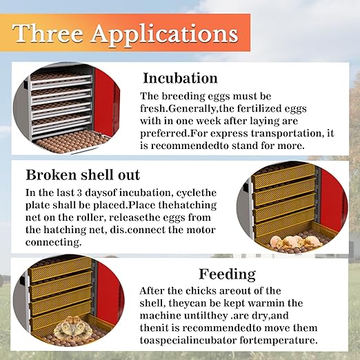400 Eggs Incubator ，Automatic Incubator for Hatching Eggs, with Automatic Egg Turning and Temperature Humidity Control, Poultry Hatching Incubator for Chicken Duck Goose Quail Bird