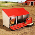 3-in-1 Roll Out Chicken Nesting Box with Removable Drawer – Green Metal Laying Nest for Hens, Easy Assemble, for Chicken Coop (Red)