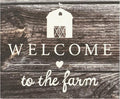JennyGems Welcome To the Farm Wooden Sign, Barn Gifts, Rustic Farmhouse Decorations Wall Hanging, Gray Wash