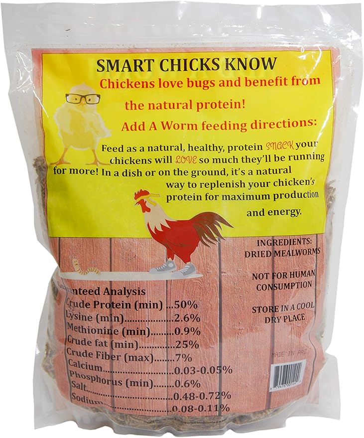 Add a Worm | Dried Mealworms Premium Poultry Treat for Chickens | 1 lb