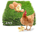 4 Pack Washable Chicken Nesting Pads Artificial Grass Rug Carpet Cuttable Chickens Nest Box Bedding Liners for Hen Coop Egg Duck Chicks Goose