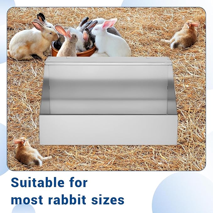 Rabbit Nesting Box,1 Pcs Galvanized Metal Bunny Small Animal Nest with Removable Floor,Hutch Hideout for Breeding,Durable Easy to Clean Rabbitry Supplies for Rabbits Guinea Pig Small Animals