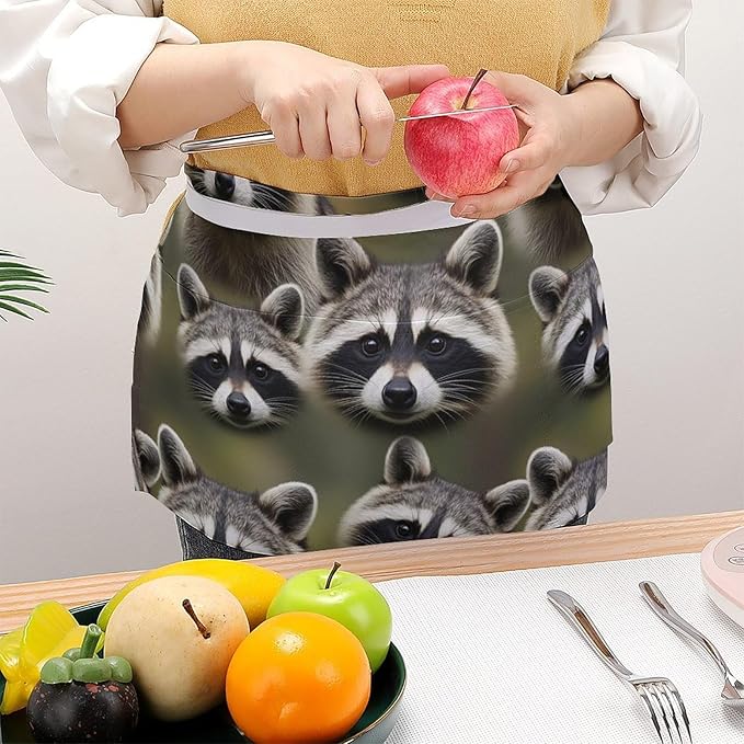 Unisex Chef Waiter Apron Waist Half Short Serving Aprons with 3 Pockets