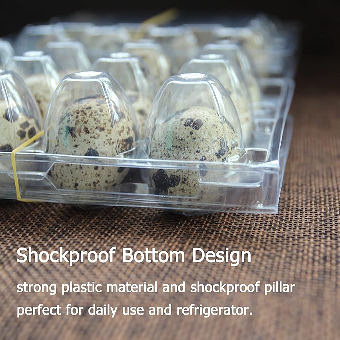 Quail Egg Cartons 100 Pack,Plastic Quail Egg Holder 12 Tray of Small Quail Eggs Storage Holders,Cheap Bulk Quail Egg Container for Refrigerator
