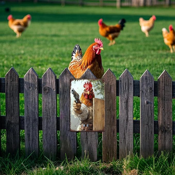 Funny Chicken Signs Farm Chicken Aluminium Sign Metal Chicken Signs Decor Home Ktichen Farm Are Wall 12x8 Inch Vintage Chicken Signs For Coop Metal Tin Signs Poster
