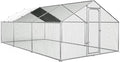 ORANLAND Large Metal Chicken Coop, Spire Chicken Runs for Yard with Cover, Walk in Chicken Coop with Security Lock and Waterproof Cover for Outdoor Farm Use
