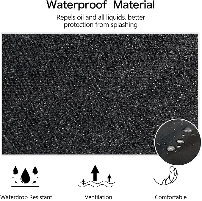 Homsolver Waterproof Rubber Vinyl Apron for Unisex Adult, Adjustable, Lightweight, Chemical Resistant Extra Long Work Apron
