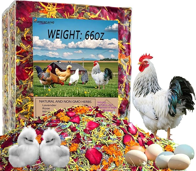 66 oz Nesting Herbs for Chicken coop– All Natural, Increase Egg Production, relieves Stress, and Keeps hens Healthy. Nest Box and Bedding, Backyard Chicken Supplies