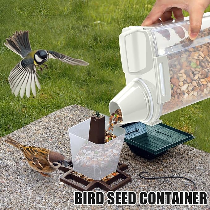 2 Pack 3 Lbs Dog Cat Food Storage Containers for Travel, Portable Pet Food Storage Container, Easy-Pouring Bird Seed Dispenser, Airtight Rice Cereal Oatmeal Flour Holder -Beige