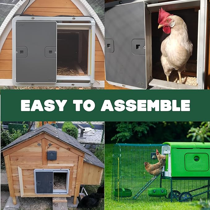 Omlet Automatic Chicken Coop Door Opener | Operated by Light Sensor or Timer | Easy to Install, No Maintenance Required | Improves Coop Security and Insulation | Built-in Safety Sensors | Grey