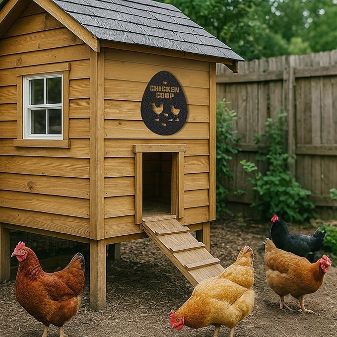 Personalized Chicken Coop Signs, Outdoor Chicken Coop Decor, Vintage Farmhouse Wall Decor, Custom Metal Name Sign for Farm Yard Garden Home, Gifts for Chicken Lovers Color08