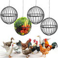 4 Pack Hanging Chicken Feeders for 10+ Chicken, 7.5 Inch Iron Rodent-Proof Duck Treat Dispenser Balls with 17.7 Inch Adjustable Hanging Chain for Feed and Toys, Weatherproof & Easy Install