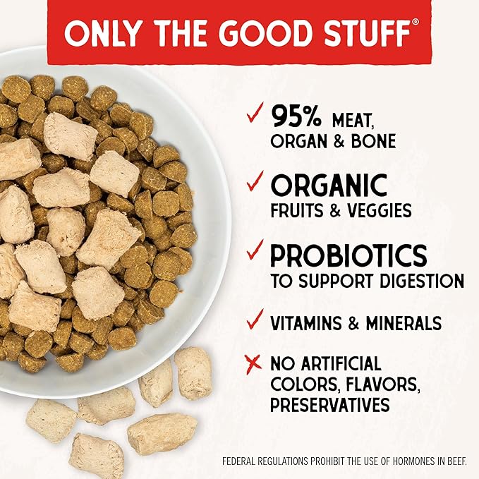Stella & Chewy's Freeze-Dried Raw Beef Meal Mixers- Dog Food Topper and Mixer - Made with 95% Grass-Fed Beef, Organs & Bone - Perfect for Picky Eaters - Grain-Free - 1 oz