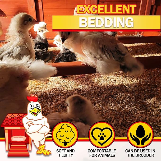 Hemp Bedding for Chicken Coop, Small Animal Litter for Guinea Pig, Hamster, Bunny Rabbit, Snake, Ferret, Tortoise, Rat and More - Pine Wood Shavings Alternative for Chickens and Poultry (1 cuft)
