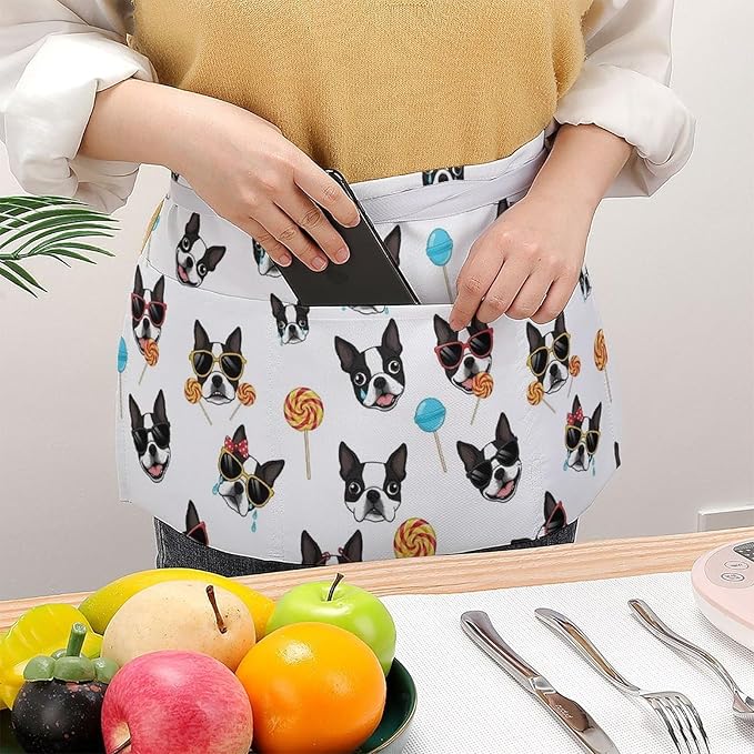 Unisex Half Waiter Waist Short Apron Waterproof Chef Works Waitress Aprons