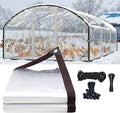 Clear Tarps 8x31FT Heavy Duty Waterproof, Outdoor Tarp with Grommets, Outdoor Garden Rainproof Covering for Chicken Coops, Patio, Porch and Outdoor Greenhouse Plant Cover