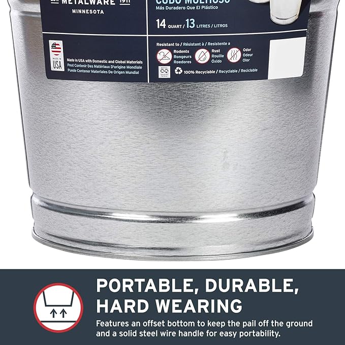 Behrens Galvanized Steel Utility Pail 14-Quart