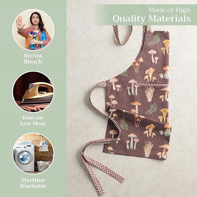 Maison d' Hermine 100% Cotton Apron for women with Pocket Kitchen Chef Apron for Men Cooking Easter Decorations