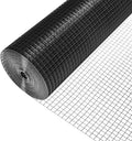 1/2 Inch Hardware Cloth 16"x50 FT - Black Vinyl Coated Chicken Wire Mesh, 19 Gauge Galvanized Steel Fence Roll for Chicken Coops, Garden Protection, Rabbit Cages & DIY Projects