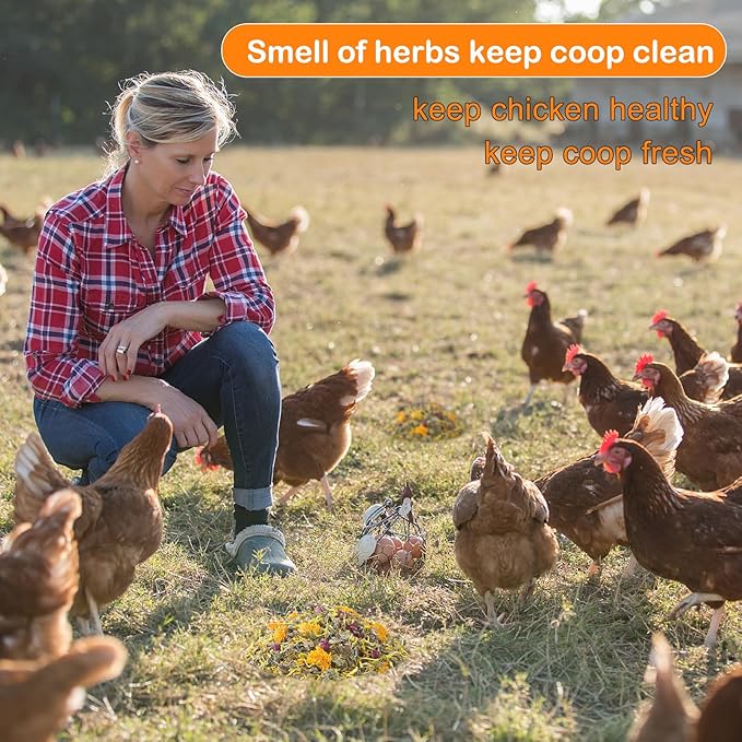 35 Oz Chicken Nesting Coop Boxes Pads Herbs Natural Roost Poultry House Incubator Grit Flowers Lime Hemp Bedding Refresher for Coop Freshness Promote Egg Laying Help Smell Box Packaging