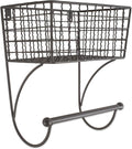 DII Rustic Farmhouse Bathroom Décor, Metal Storage, Small Towel Bar, Gray