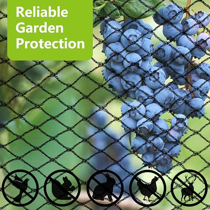 25x25ft Bird Netting for Chicken Coop Poultry Netting 1/2 inch Mesh Heavy Duty Chicken Coop Cover Netting Roof Hawk Proof Bird Netting for Garden Protection Fruit Tree Netting Against Squirrels Deer