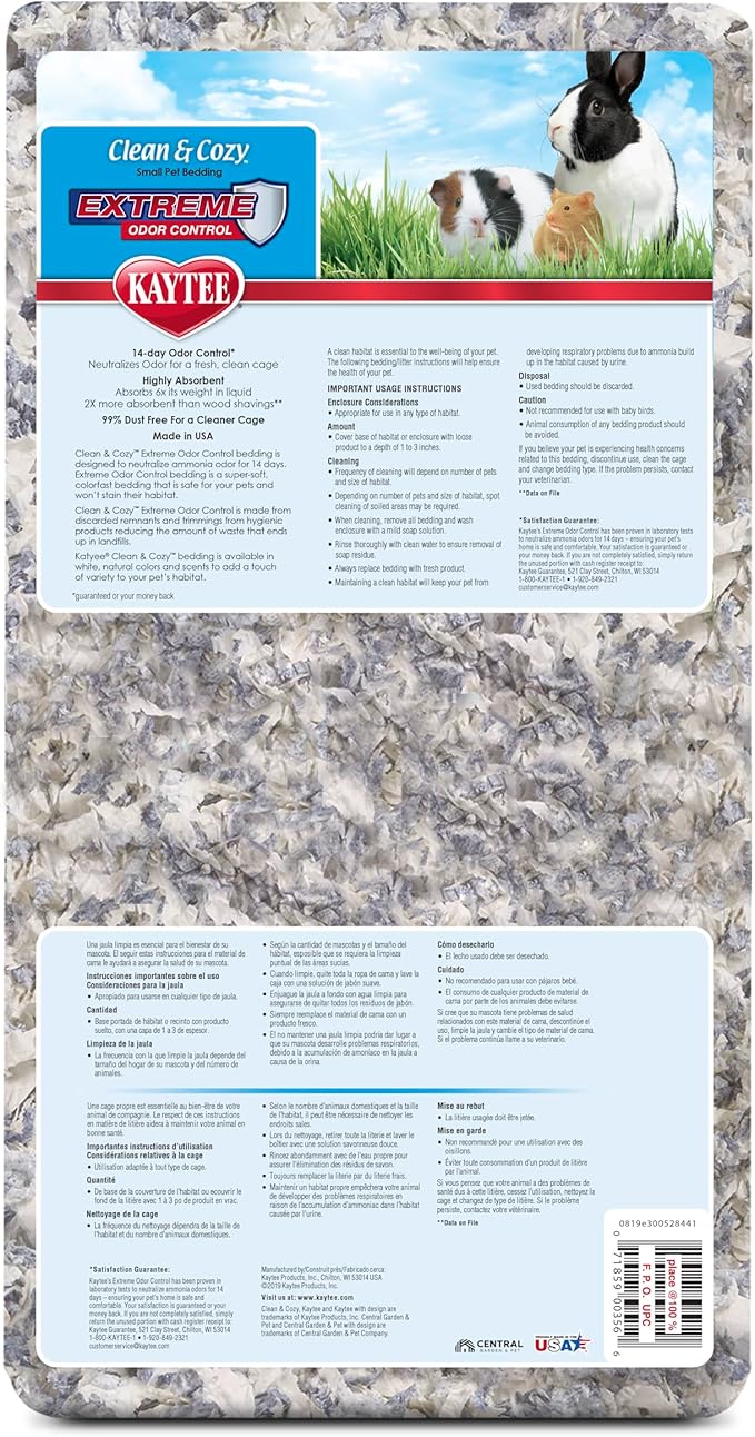 Kaytee Clean and Cozy Extreme Odor Control Bedding for Small Pets 24.6 Liter
