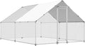 Large Metal Chicken Coop Chicken Pen with Water-Resident and Anti-UV Cover Walk-in Poultry Cage Chicken Runs for Yard with Cover Duck Rabbit Dog House Outdoor