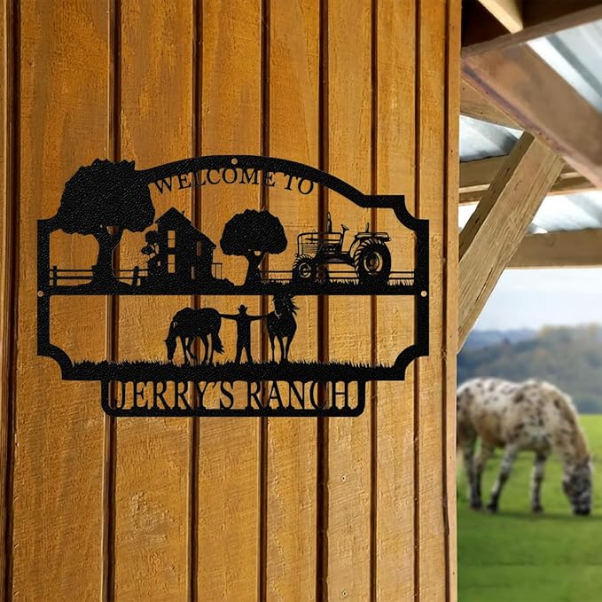 Personalized Farm Sign, Custom Ranch Sign, Custom Farm Metal Signs Outdoor, Customized Family Name Metal Signs for Farms, Ranch, Farmhouse, Housewarming Gifts