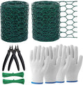 2Pcs Floral Chicken Wire for Floral Arrangements for Reinforce Chicken Wire Fencing 4 x 118 Inch Hexagonal Galvanized Mesh Fence Includes Gloves Ties & Cutter