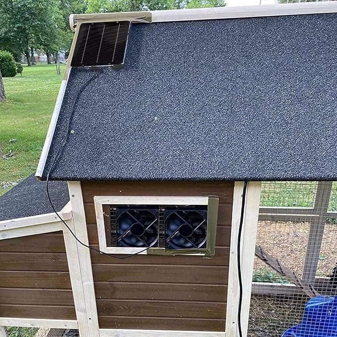 Solar Powered Fan Kits, Solar Fan for Chicken Coop Greenhouse Dog House Shed Exhaust Cooling Ventilation