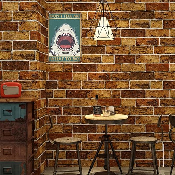Metal Signs Don't Tell Me What To Do Shark Sign Vintage Aluminum Tin Sign for Home Office Kitchen Bar Cafe Garden Bathroom Wall Decor 12x8 Inch