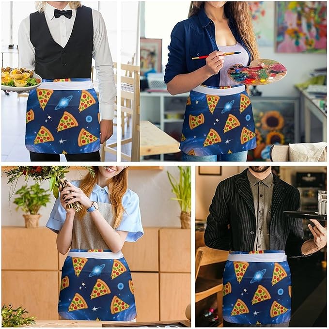 Unisex Half Waiter Waist Short Apron Waterproof Chef Works Waitress Aprons
