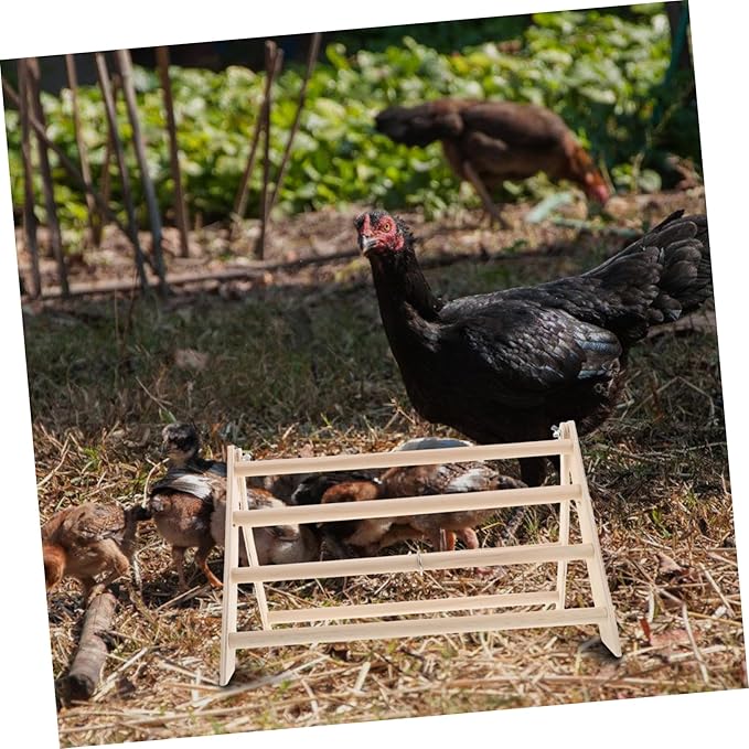 VANZACK Chicken Accessory Nesting Bar Wooden Perch Stand Toy Roosting Bars for Hens Poultry Habitat Enrichment