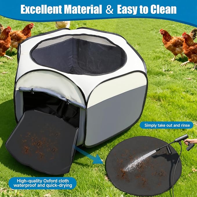 Chicks Brooder Box for Chick Starter Kit -Dual Door Chicken Brooder Playpen/Pen/Tent with 10 * 10 inch Brooder Heating Plate,Nesting Pads,Chick Feeder＆Waterer,Chick Perch Up to 15 Chicks,Quail,Duck
