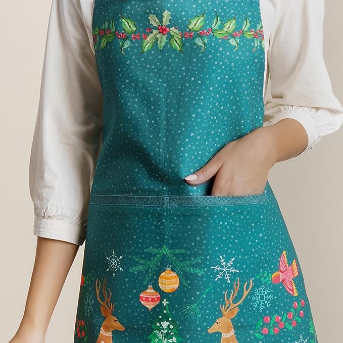 Maison d' Hermine 100% Cotton Apron for women with Pocket Kitchen Chef Apron for Men Cooking Easter Decorations