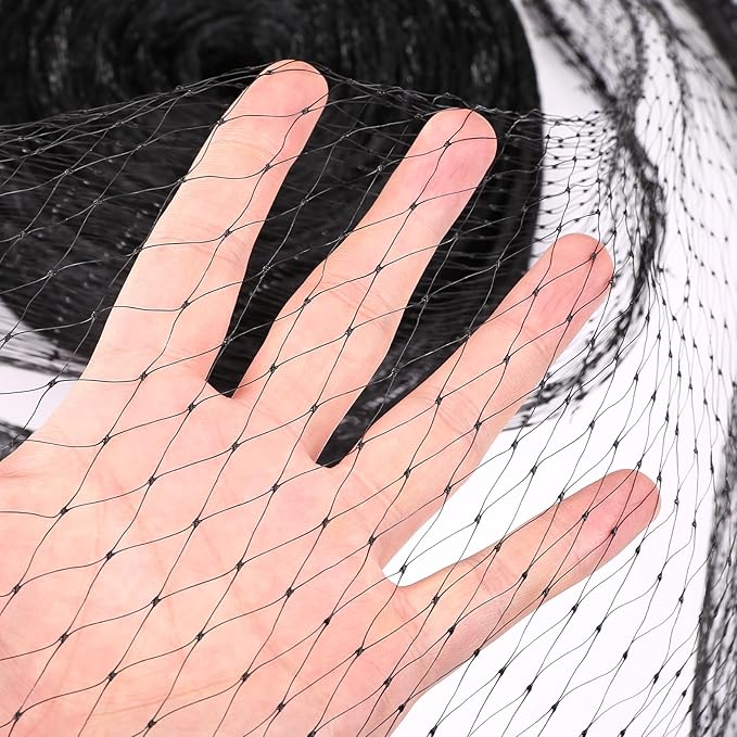 GWHOLE 33x13 Ft Garden Bird Netting for Garden Plant Tree Protection Chicken Coop Pond Net, Black