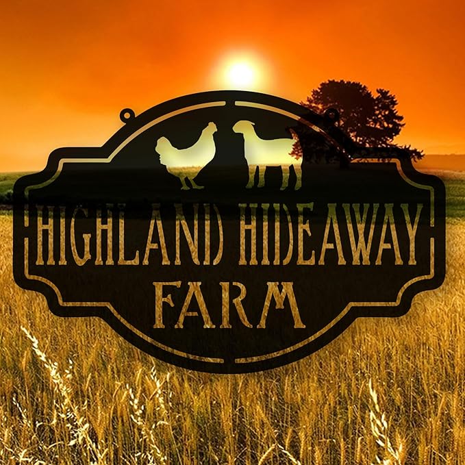 Farmhouse Style Custom Chicken Coop Metal Sign Hen House Name Plaque Rustic Barnyard Wall Hanging Decoration Personalized Poultry Backyard Art Unique Gift for Farmers Homesteaders and Chicken Keepers