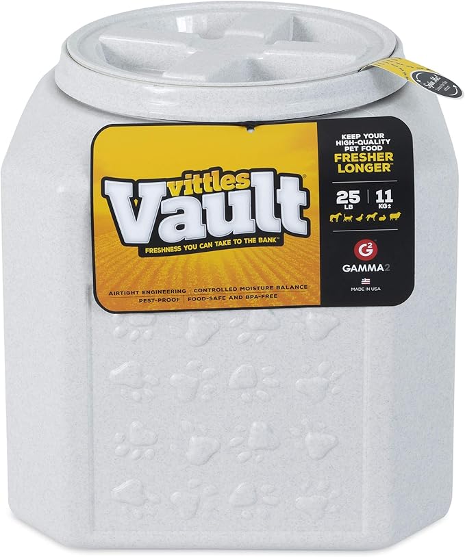 Gamma2 Vittles Vault Pet Food Storage Container Bundle - 50lbs [14" L x 20" H] and 25lbs [12" L x 13.75" H] Airtight Containers for Dog and Cat Food