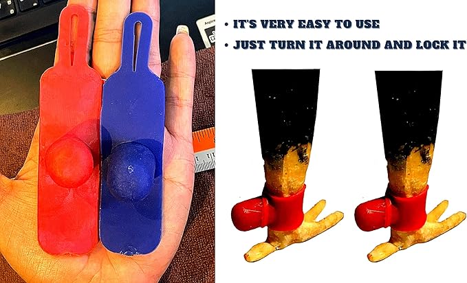 A.D.P. R4 Chicken Supplies Spur & Leg Protect Red Blue 2 Pair, Chicken Mitt Safety Poultry Hen Botas para GALLOS BREEDING, Best Rubber